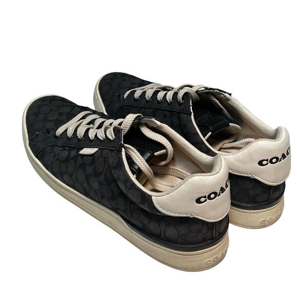 COACH Navy Lowline Signature Jacquard Lace Up Sneakers Shoes Women size 8 - Picture 6 of 10